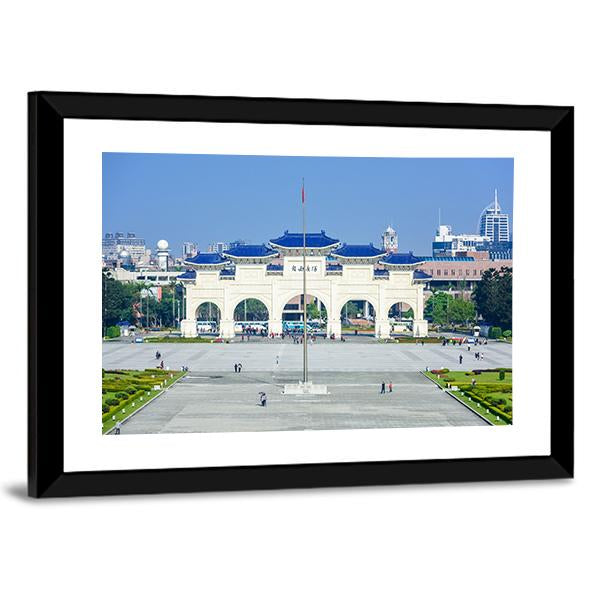 Democracy Memorial Hall In Taipei Panoramic Canvas Wall Art-1 Piece-36" x 12"-Tiaracle