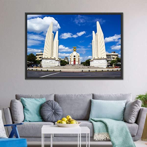 Democracy Monument Canvas Wall Art-5 Horizontal-Gallery Wrap-22" x 12"-Tiaracle