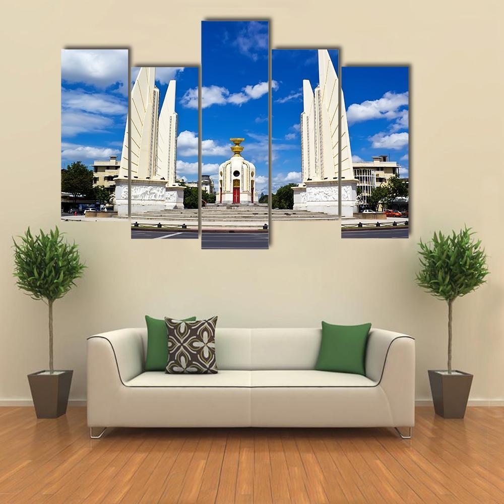 Democracy Monument Canvas Wall Art-5 Pop-Gallery Wrap-47" x 32"-Tiaracle