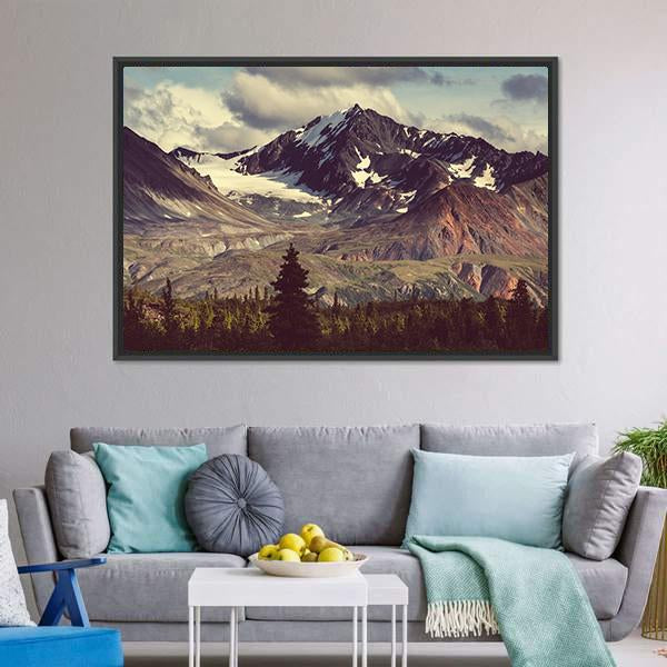 Denali Mountain Alaska Canvas Wall Art-3 Horizontal-Gallery Wrap-25" x 16"-Tiaracle