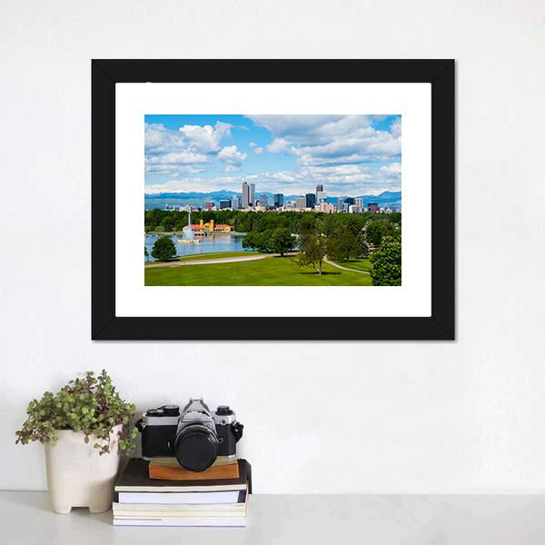 Denver Downtown Colorado Canvas Wall Art-3 Horizontal-Gallery Wrap-25" x 16"-Tiaracle