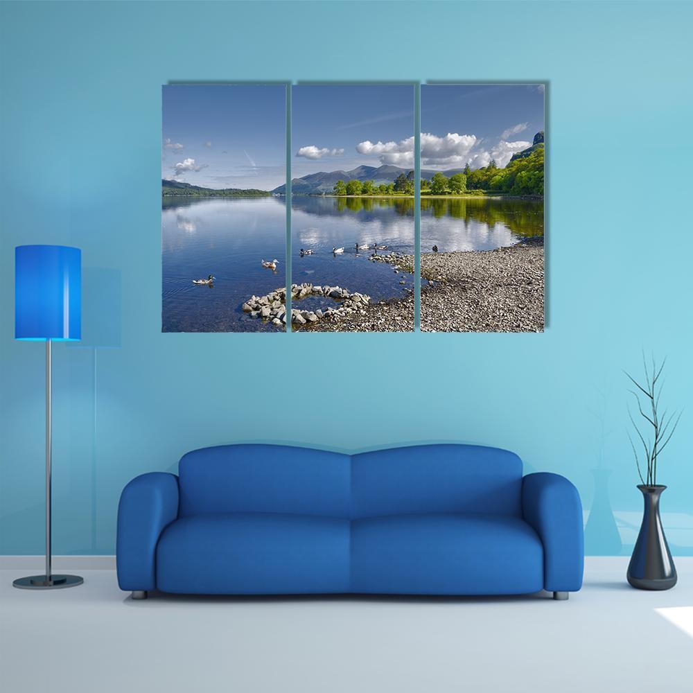 Derwent Water Lake Canvas Wall Art-3 Horizontal-Gallery Wrap-37" x 24"-Tiaracle