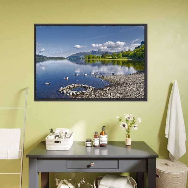 Derwent Water Lake Canvas Wall Art-3 Horizontal-Gallery Wrap-25" x 16"-Tiaracle