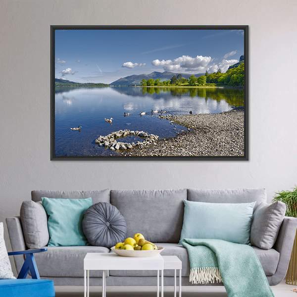 Derwent Water Lake Canvas Wall Art-3 Horizontal-Gallery Wrap-25" x 16"-Tiaracle