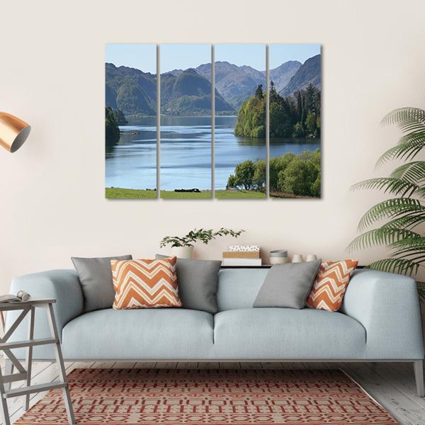 Derwent Water Lake UK Canvas Wall Art-4 Horizontal-Gallery Wrap-34" x 24"-Tiaracle