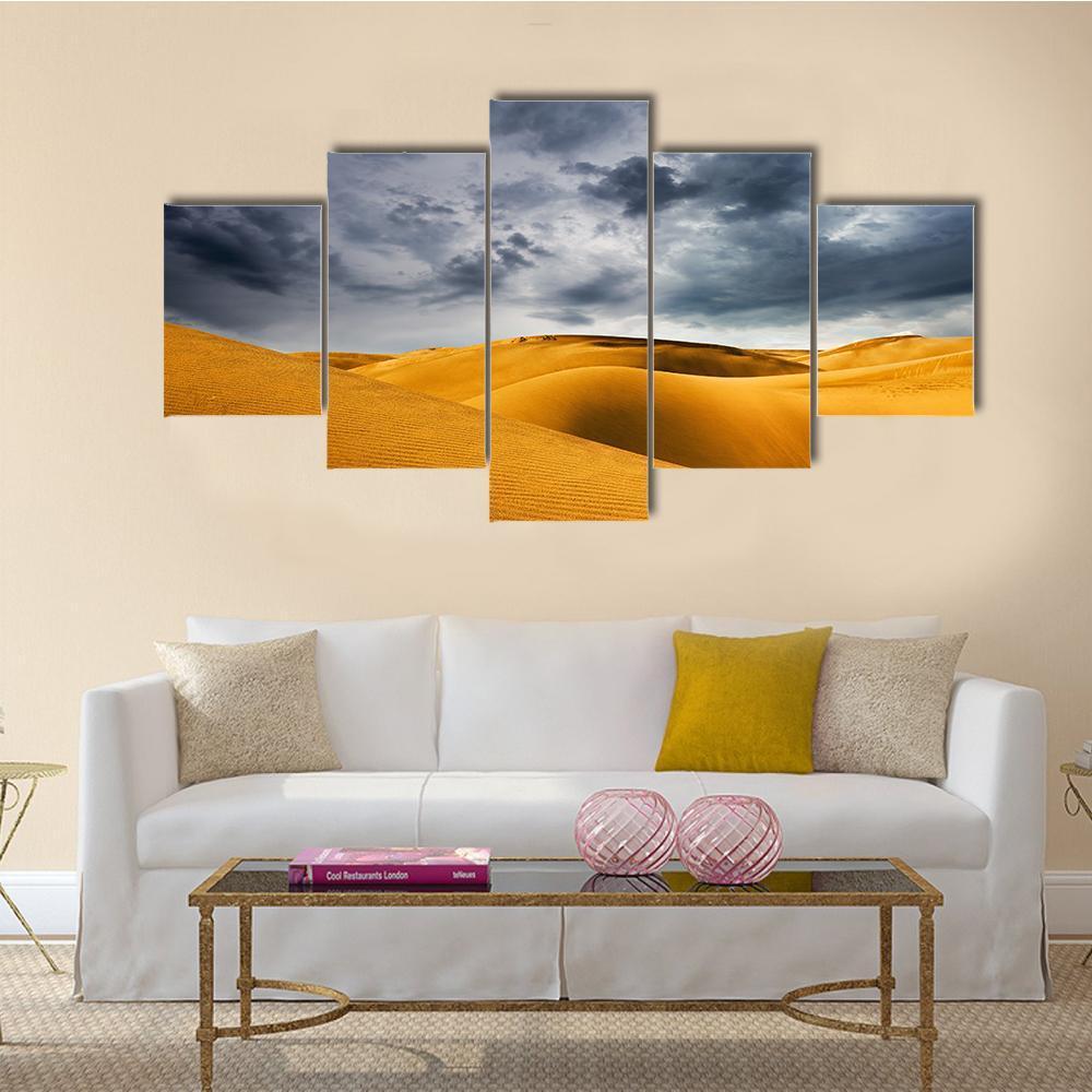 Desert Dune Canvas Wall Art-5 Star-Gallery Wrap-62" x 32"-Tiaracle