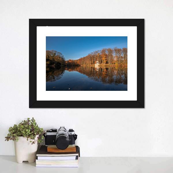 Deuss Temple In Autumn Canvas Wall Art-3 Horizontal-Gallery Wrap-25" x 16"-Tiaracle