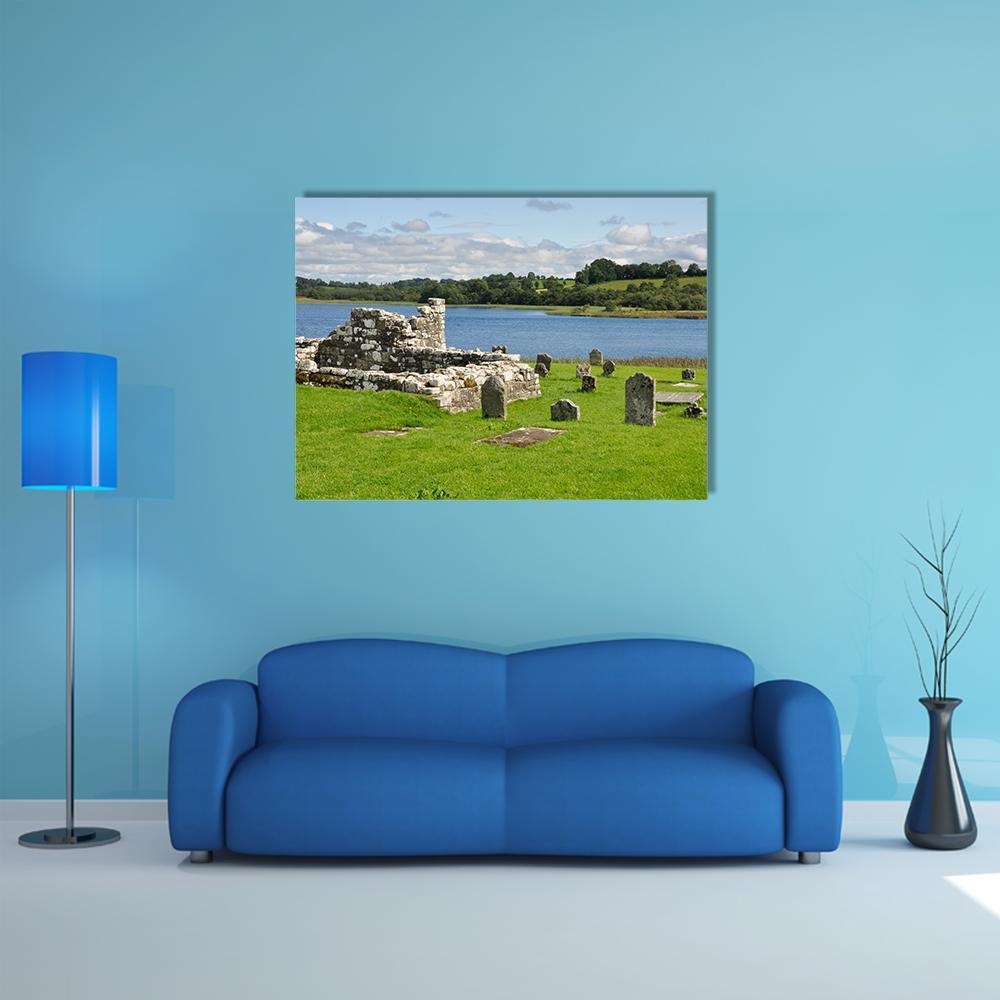 Devenish Island Canvas Wall Art-1 Piece-Gallery Wrap-48" x 32"-Tiaracle