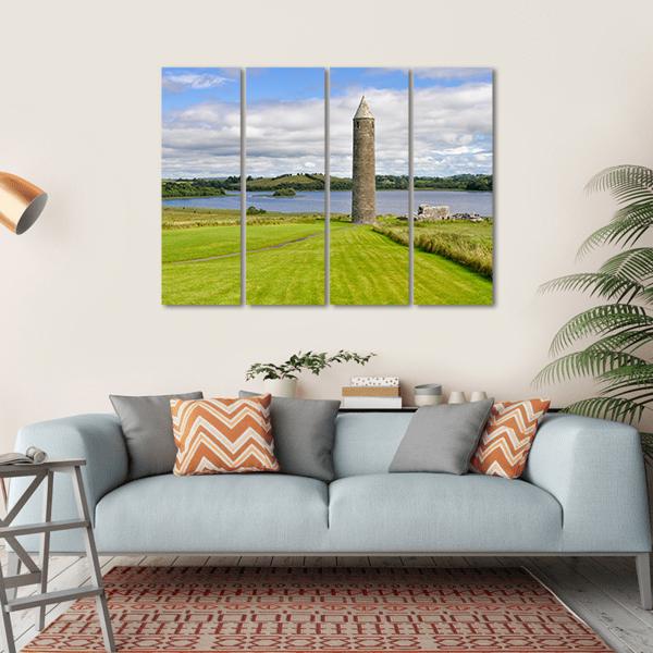 Devenish Monastic Site Canvas Wall Art-4 Horizontal-Gallery Wrap-34" x 24"-Tiaracle