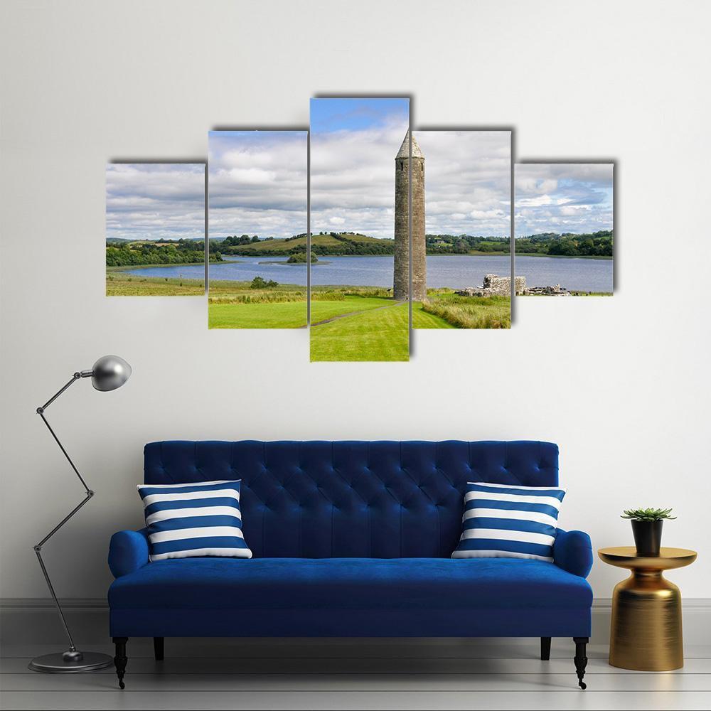 Devenish Monastic Site Canvas Wall Art-5 Star-Gallery Wrap-62" x 32"-Tiaracle