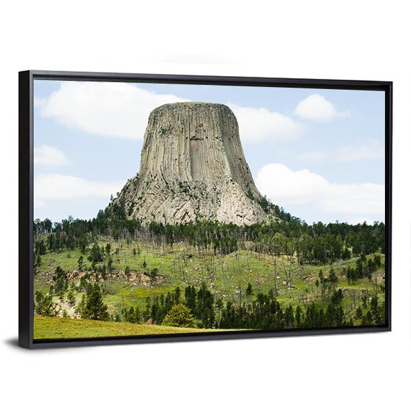 Devils Tower Canvas Wall Art-3 Horizontal-Gallery Wrap-25" x 16"-Tiaracle