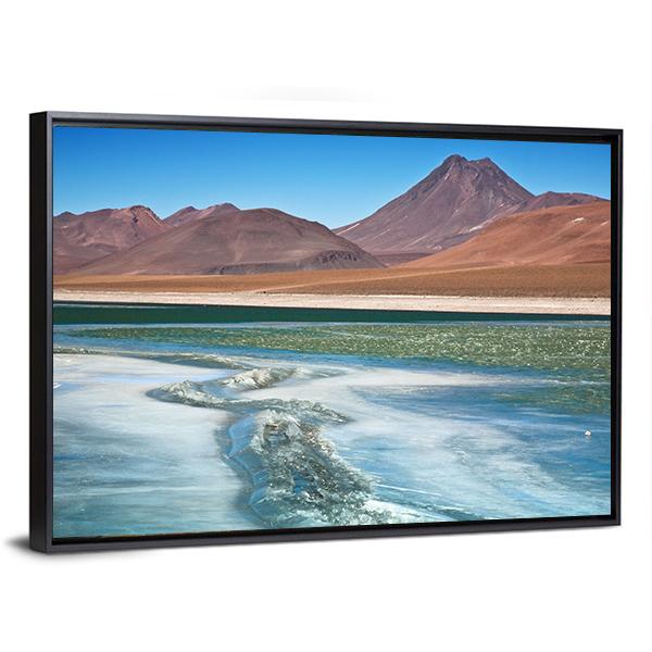 Diamond Lagoon In Desert Canvas Wall Art-3 Horizontal-Gallery Wrap-25" x 16"-Tiaracle