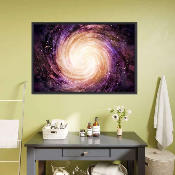 Distant Spiral Galaxy Canvas Wall Art-3 Horizontal-Gallery Wrap-25" x 16"-Tiaracle