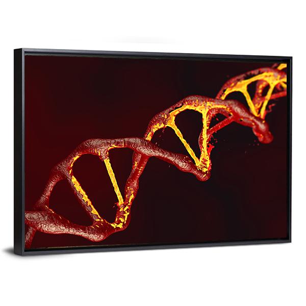 DNA Code Structure Canvas Wall Art-3 Horizontal-Gallery Wrap-25" x 16"-Tiaracle