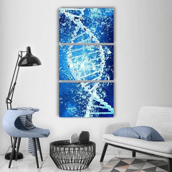 DNA Molecule In Water Vertical Canvas Wall Art-3 Vertical-Gallery Wrap-12" x 25"-Tiaracle