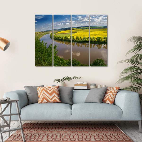 Dniester River Valley Canvas Wall Art-4 Horizontal-Gallery Wrap-34" x 24"-Tiaracle