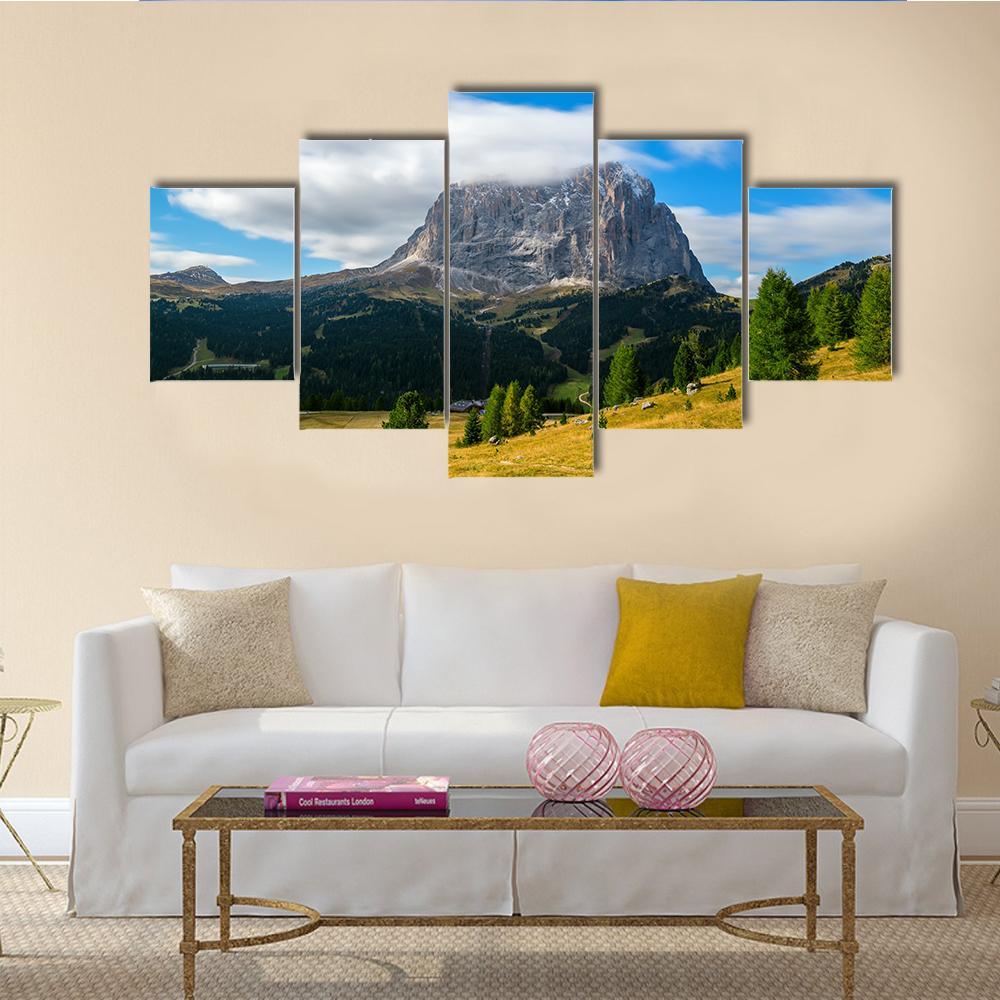 Dolomites In Italy Canvas Wall Art-5 Star-Gallery Wrap-62" x 32"-Tiaracle