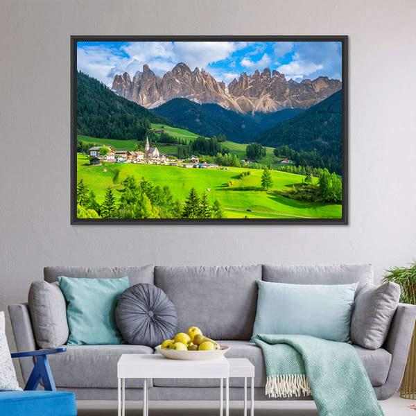 Dolomites in Northern Italy Panoramic Canvas Wall Art-1 Piece-36" x 12"-Tiaracle