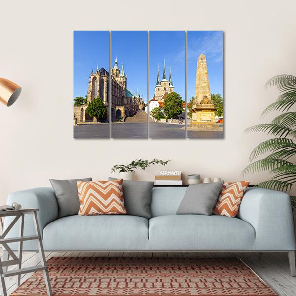 Dom Hill Of Erfurt Canvas Wall Art-4 Horizontal-Gallery Wrap-34" x 24"-Tiaracle