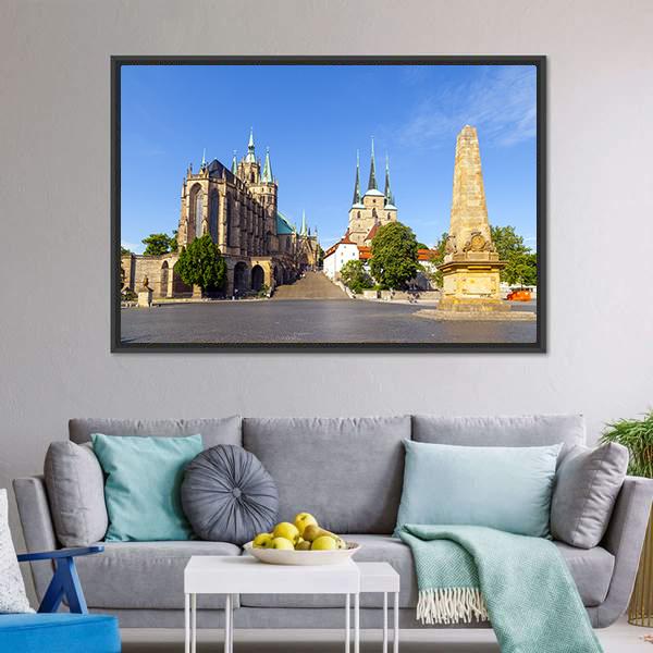 Dom Hill Of Erfurt Canvas Wall Art-5 Horizontal-Gallery Wrap-22" x 12"-Tiaracle