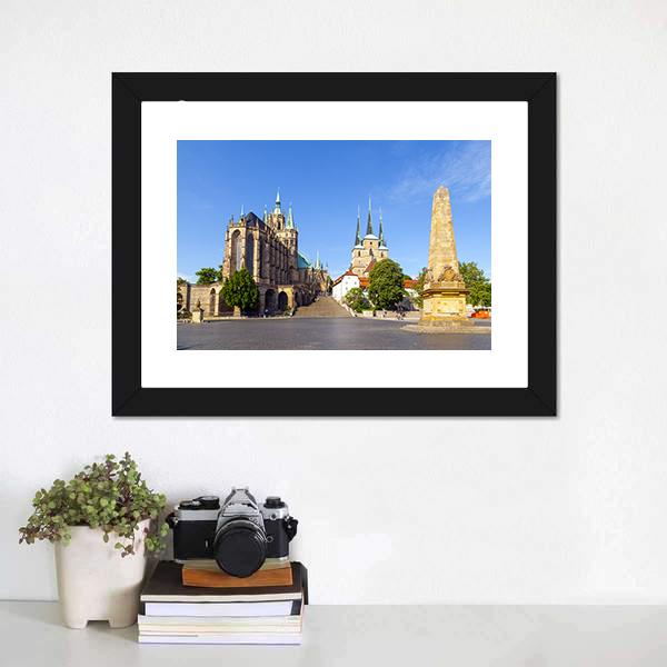 Dom Hill Of Erfurt Canvas Wall Art-3 Horizontal-Gallery Wrap-25" x 16"-Tiaracle