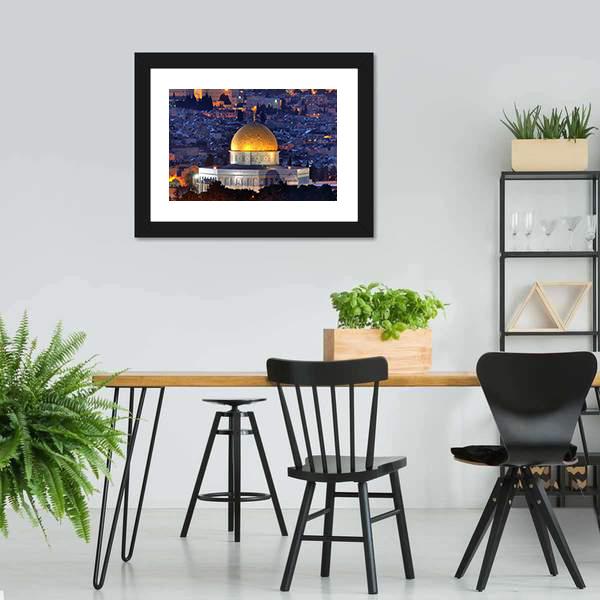 Dome Of Rock Jerusalem Canvas Wall Art-5 Horizontal-Gallery Wrap-22" x 12"-Tiaracle