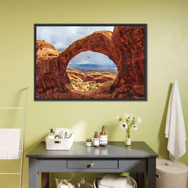Double O Arch Utah Canvas Wall Art-5 Horizontal-Gallery Wrap-22" x 12"-Tiaracle