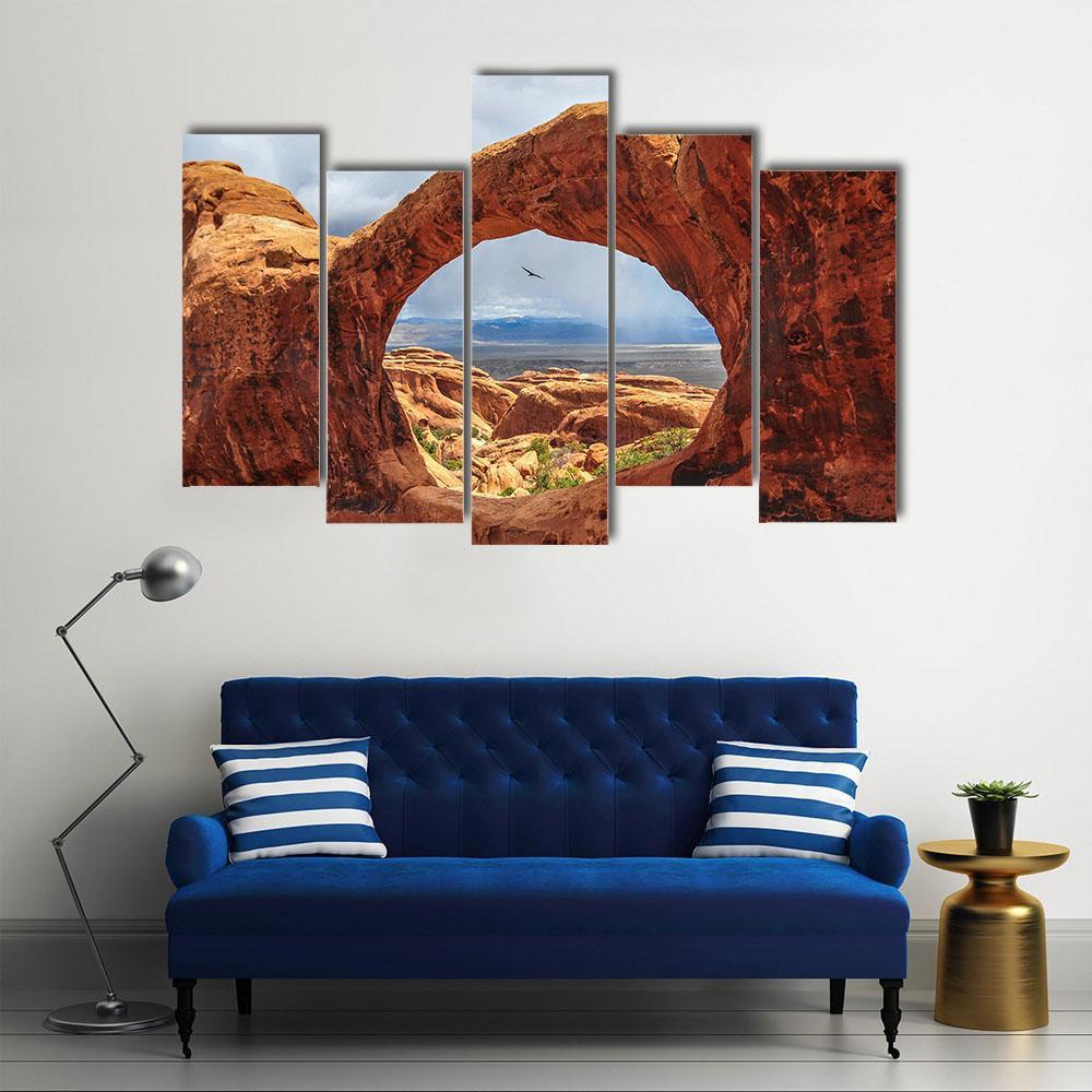 Double O Arch Utah Canvas Wall Art-5 Pop-Gallery Wrap-47" x 32"-Tiaracle