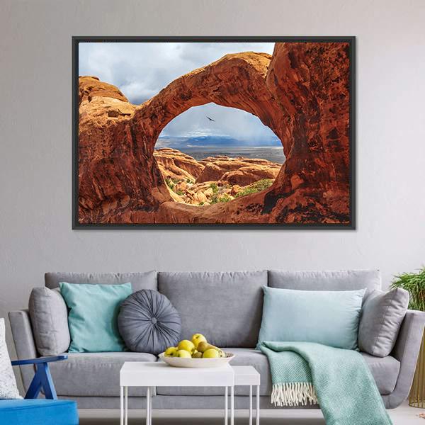 Double O Arch Utah Canvas Wall Art-3 Horizontal-Gallery Wrap-25" x 16"-Tiaracle