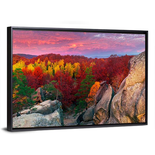 Dovbush Rocks Bubnyshche Canvas Wall Art-5 Horizontal-Gallery Wrap-22" x 12"-Tiaracle