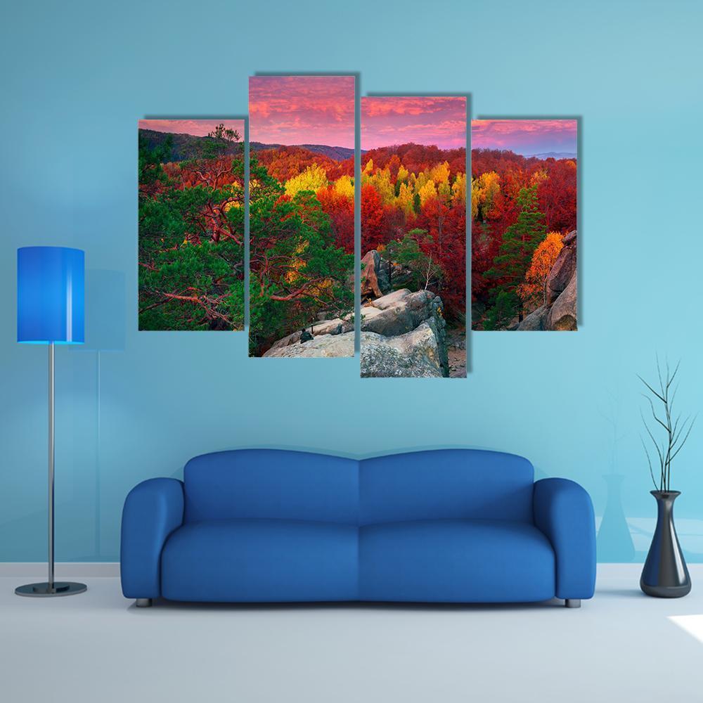 Dovbush Rocks Bubnyshche Canvas Wall Art-4 Pop-Gallery Wrap-50" x 32"-Tiaracle