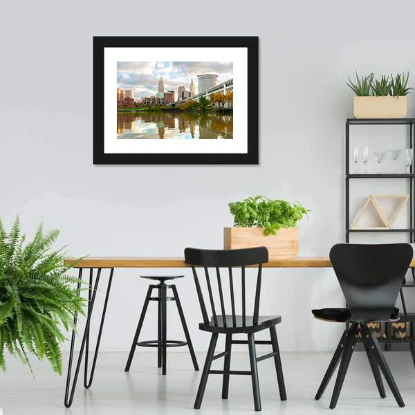 Downtown Cleveland Ohio Canvas Wall Art-5 Horizontal-Gallery Wrap-22" x 12"-Tiaracle