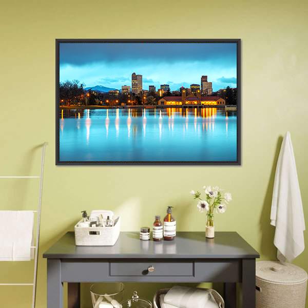 Downtown Denver Colorado Canvas Wall Art-3 Horizontal-Gallery Wrap-25" x 16"-Tiaracle