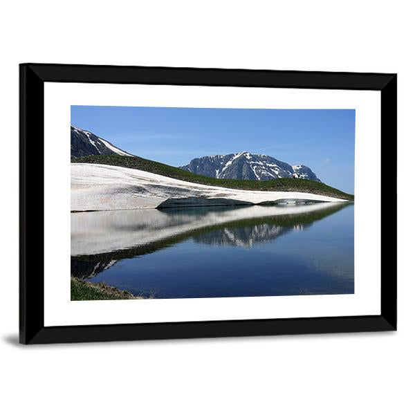 Dragon Lake & Astraka Peak Panoramic Canvas Wall Art-1 Piece-36" x 12"-Tiaracle