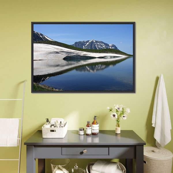 Dragon Lake & Astraka Peak Panoramic Canvas Wall Art-1 Piece-36" x 12"-Tiaracle