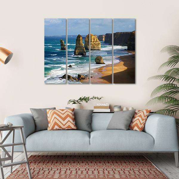 12 Apostles In Australia Canvas Wall Art-4 Horizontal-Gallery Wrap-34" x 24"-Tiaracle