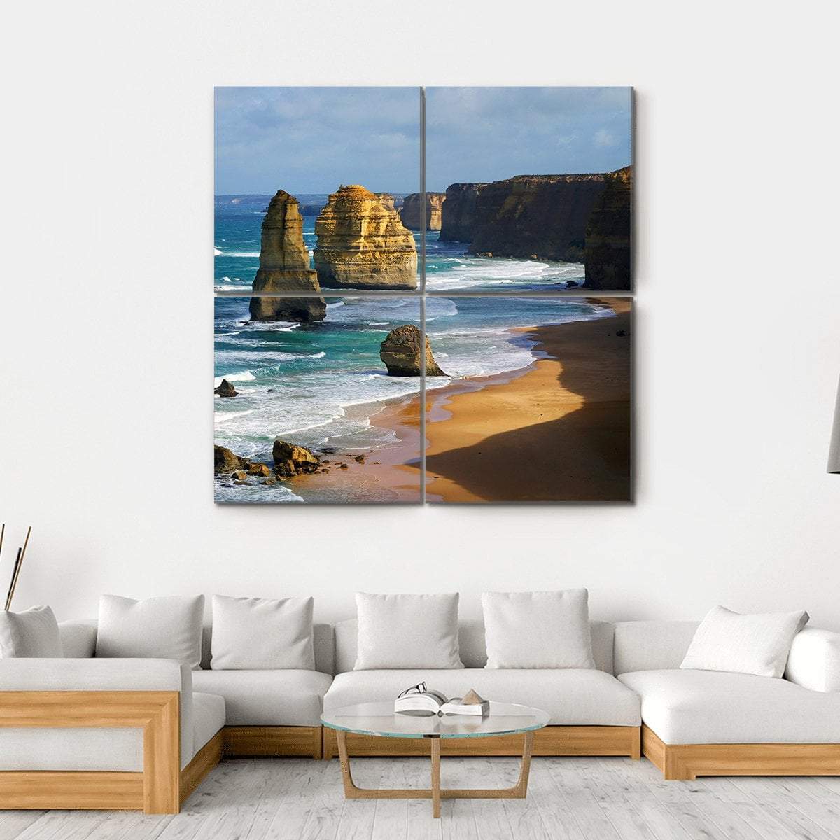 12 Apostles In Australia Canvas Wall Art-4 Square-Gallery Wrap-17" x 17"-Tiaracle