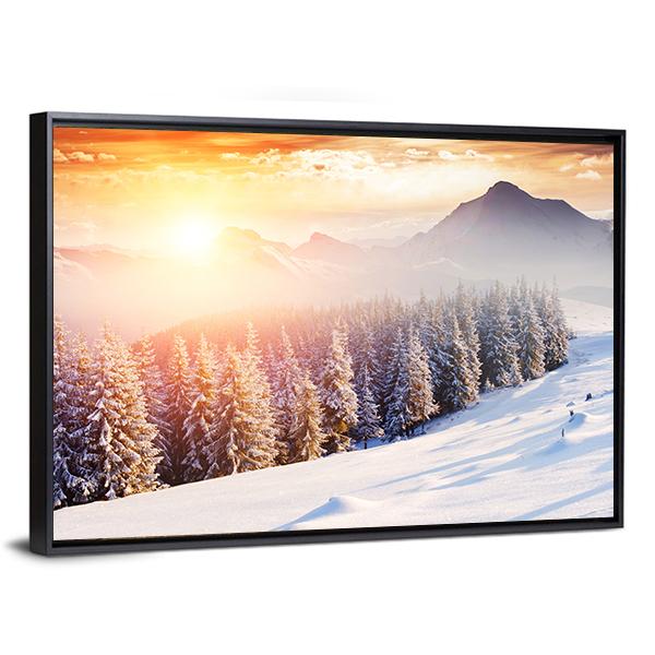 Dramatic Wintry Scenery Canvas Wall Art-3 Horizontal-Gallery Wrap-25" x 16"-Tiaracle