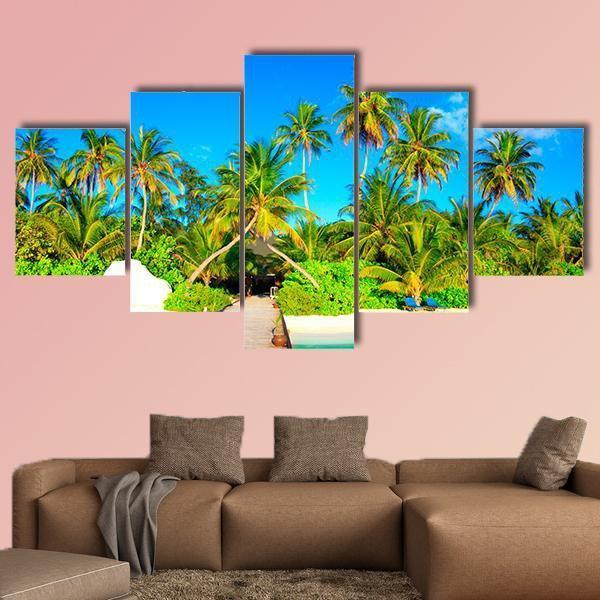 Dreamscape Of Maldives Canvas Wall Art-5 Star-Gallery Wrap-62" x 32"-Tiaracle