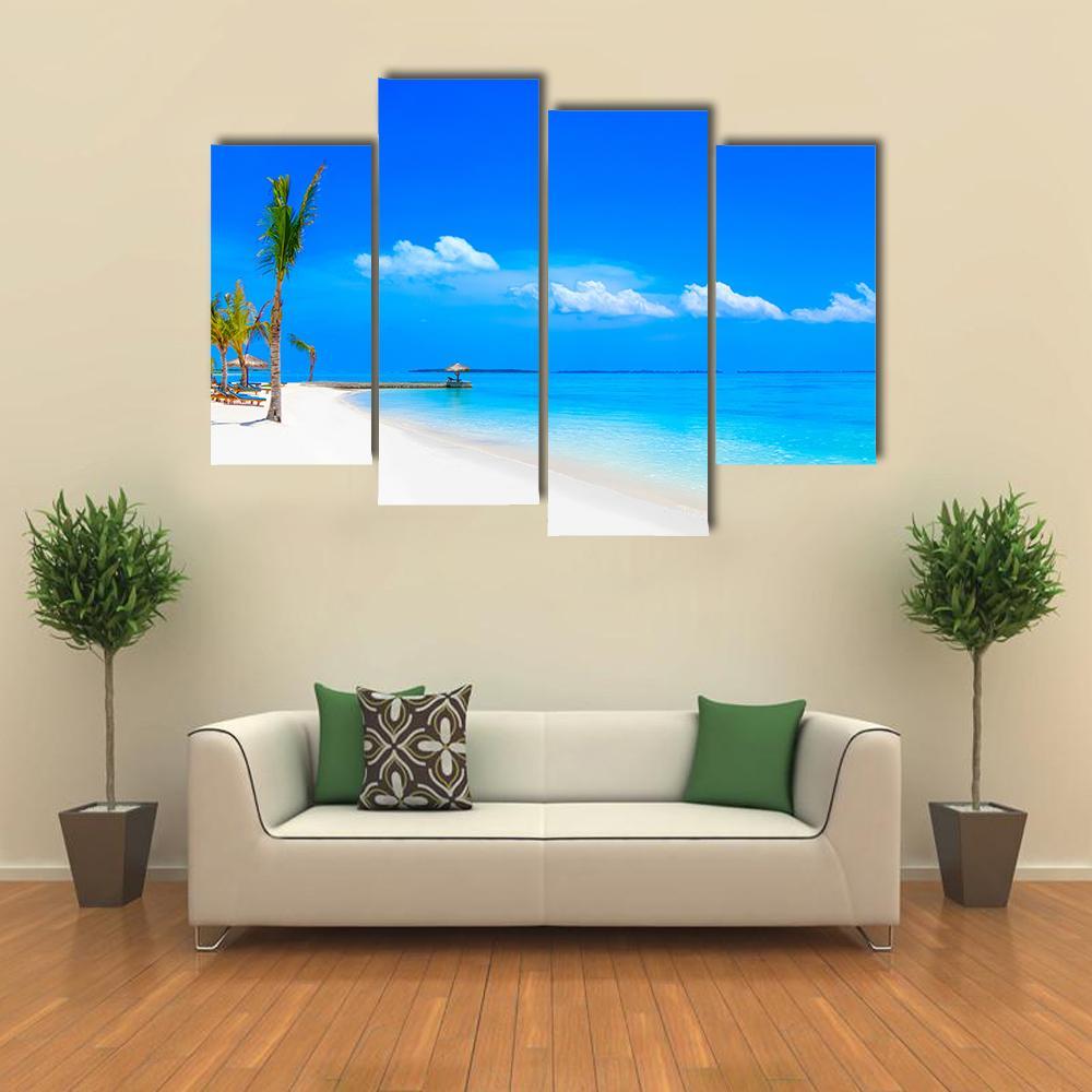 Dreamscape On Maldives Canvas Wall Art-4 Pop-Gallery Wrap-50" x 32"-Tiaracle