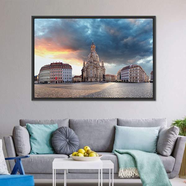 Dresden At Sunrise Canvas Wall Art-3 Horizontal-Gallery Wrap-25" x 16"-Tiaracle