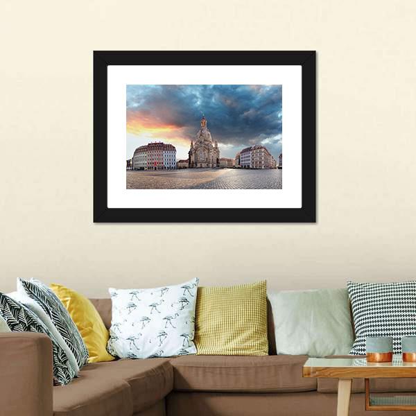 Dresden At Sunrise Canvas Wall Art-1 Piece-Framed Print-20" x 16"-Tiaracle