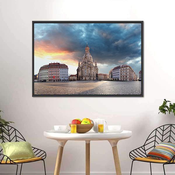 Dresden At Sunrise Panoramic Canvas Wall Art-1 Piece-36" x 12"-Tiaracle