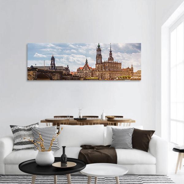 Dresden City Skyline Panoramic Canvas Wall Art-1 Piece-36" x 12"-Tiaracle