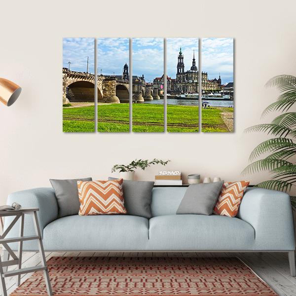 Panorama Of Dresden Canvas Wall Art-5 Horizontal-Gallery Wrap-22" x 12"-Tiaracle