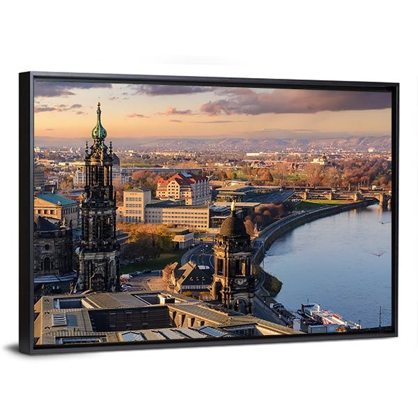 Dresden Skyline Canvas Wall Art-3 Horizontal-Gallery Wrap-25" x 16"-Tiaracle