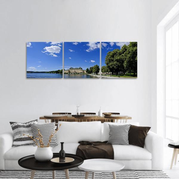 Drottningholm Palace Sweden Panoramic Canvas Wall Art-3 Piece-25" x 08"-Tiaracle