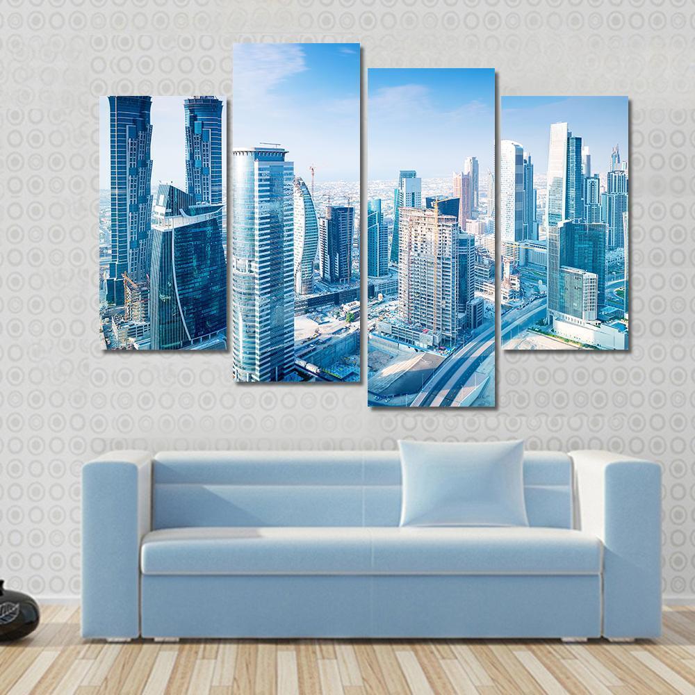 Dubai City Canvas Wall Art-4 Pop-Gallery Wrap-50" x 32"-Tiaracle