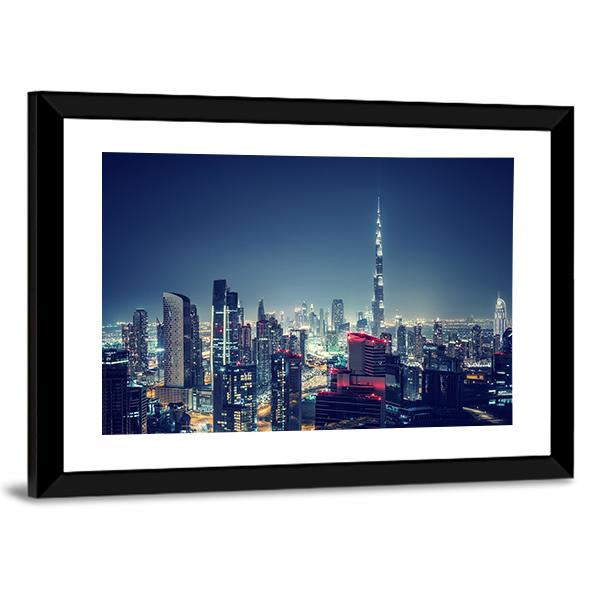 Dubai Cityscape Panoramic Canvas Wall Art-1 Piece-36" x 12"-Tiaracle