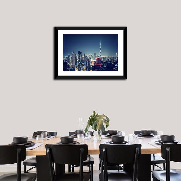 Dubai Cityscape Panoramic Canvas Wall Art-1 Piece-36" x 12"-Tiaracle